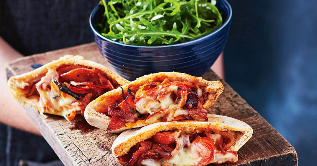 Salami, Basil & Capsicum Pita Pockets