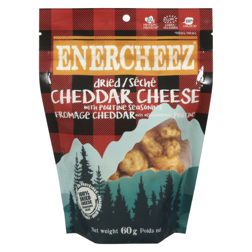 Enercheez Cheddar Poutine crispy cheese snack - authentic Canadian poutine flavor, 100% cheese, keto-friendly